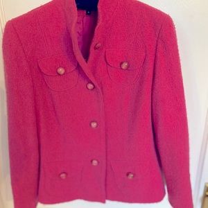 Hot pink Boucle fitted jacket